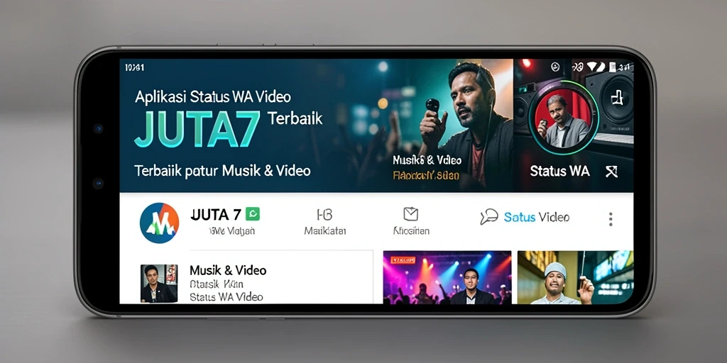 Tampilan antarmuka JUTA7 yang user-friendly untuk akses status WA video.