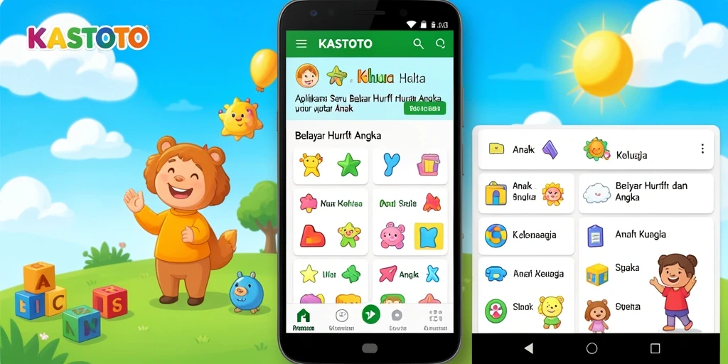 Antarmuka aplikasi KASTOTO yang interaktif dan ramah anak.