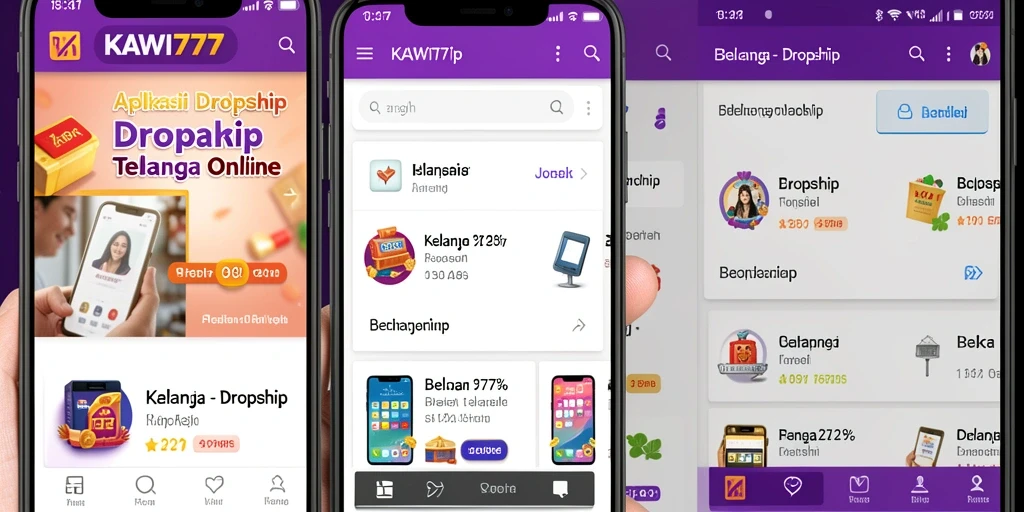Antarmuka KAWI777 yang sederhana dan fungsional untuk belanja online.