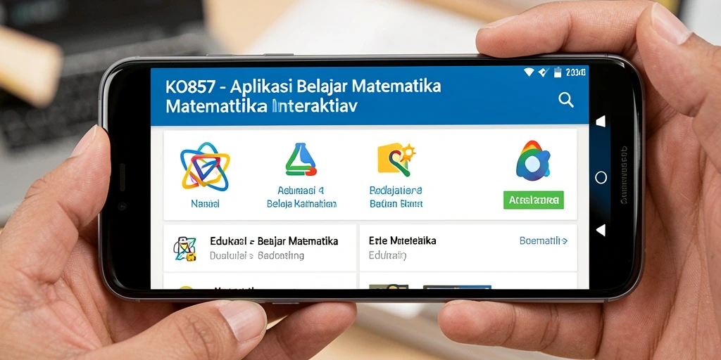 Tampilan antarmuka utama aplikasi KO857 untuk belajar matematika.
