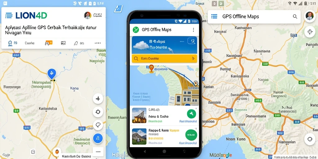 Antarmuka LION4D dengan peta GPS offline yang informatif.