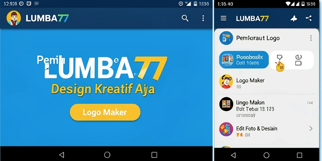 Antarmuka LUMBA77 untuk pembuatan logo yang cepat dan efektif.