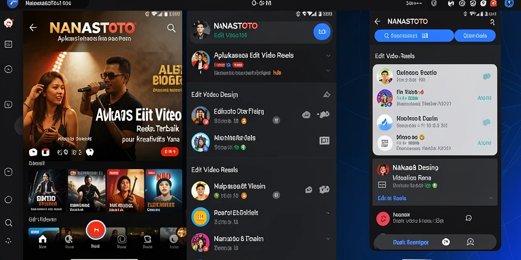 Antarmuka intuitif NANASTOTO untuk editing video Reels yang menarik.