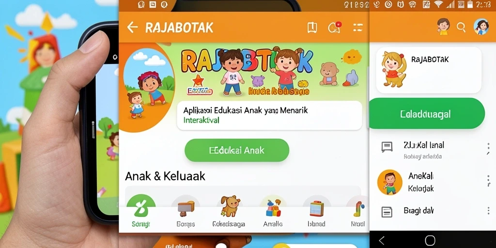 Tampilan antarmuka edukatif RAJABOTAK untuk anak-anak.